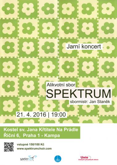 Pozvánka na koncert 21.4.2016 - Alikvotní sbor Spektrum